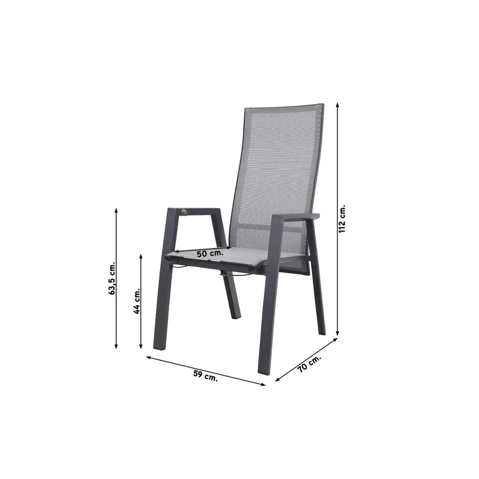 VDG Azoren Loungestoel Verstelbaar - Antraciet 4 VDG Azoren Loungestoel Verstelbaar - Antraciet - Afbeelding 2