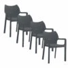 Diva Tuinstoel Donkergrijs - 4 Stuks 1 Diva Tuinstoel Donkergrijs - 4 Stuks -Meubelpromotie 1000090498