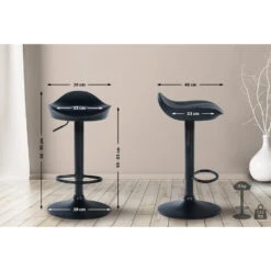 CLP Set Van 2 Barkrukken Alisson Kunstleder Zwart 7 CLP Set Van 2 Barkrukken Alisson Kunstleder Zwart -Meubelpromotie 1000092178 0101