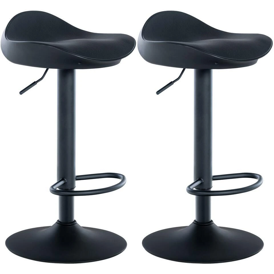 CLP Set Van 2 Barkrukken Alisson Kunstleder Zwart 3 CLP Set Van 2 Barkrukken Alisson Kunstleder Zwart