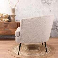 DS4U® Norah Fauteuil Bouclé - Stof - Taupe -Meubelpromotie 1000092815 0103