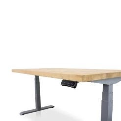 MRC Zit-sta Bureau Massief Eiken Blad 160x80 Alu Frame NEN-EN 527 -Meubelpromotie 1000094008 0103