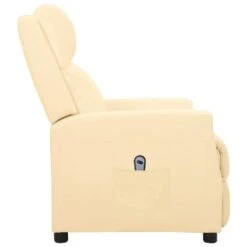 VidaXL Fauteuil Elektrisch Verstelbaar Kunstleer Crèmekleurig -Meubelpromotie 1000094068 0102