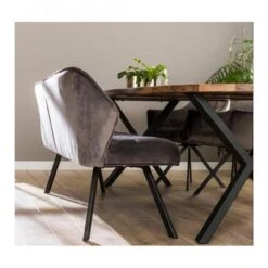 Kalfort Kelly Eetkamerbank Velvet Antraciet - 58x180x46 Cm -Meubelpromotie 1000094200 0102