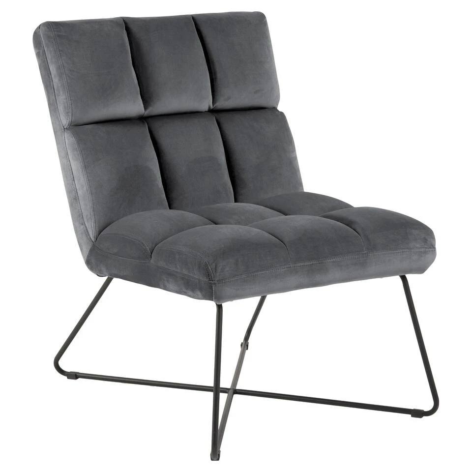 Sohome Fauteuil Wendolyn - Velvet - Donkergrijs 3 Sohome Fauteuil Wendolyn - Velvet - Donkergrijs