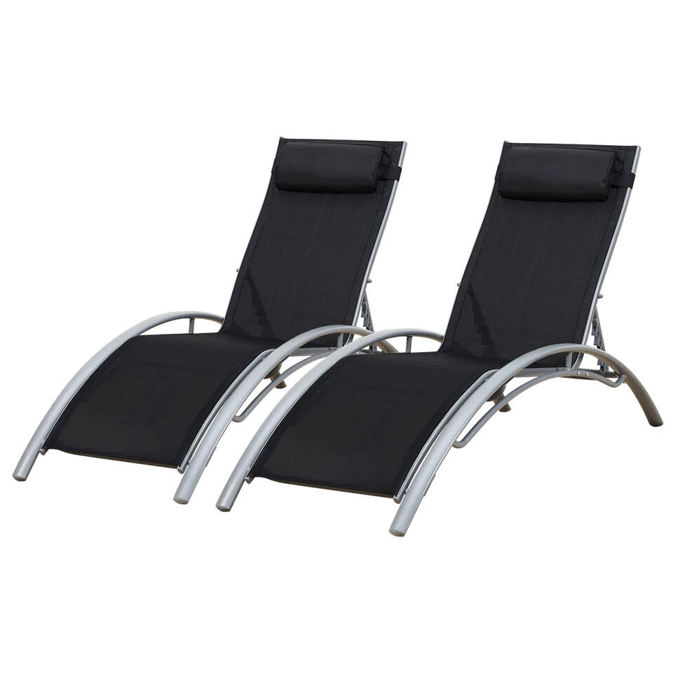 Happy Garden Zonnebedden GALAPAGOS - Zwart - Aluminium 3 Happy Garden Zonnebedden GALAPAGOS - Zwart - Aluminium