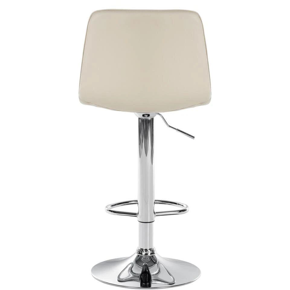 CLP Barkruk Lex Chroom Frame Kunstleer Crème 6 CLP Barkruk Lex Chroom Frame Kunstleer Crème - Afbeelding 4