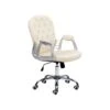 Beliani Bureaustoel PRINCESS - Beige Kunstleer 1 Beliani Bureaustoel PRINCESS - Beige Kunstleer -Meubelpromotie 1000096210