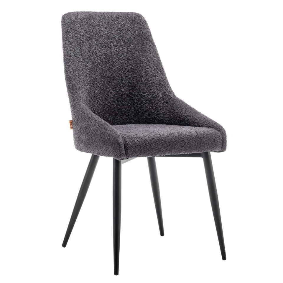 Furnihaus Eetkamerstoel Oscar Boucle Zwart 3 Furnihaus Eetkamerstoel Oscar Boucle Zwart