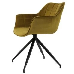 Jaimy Eetkamerstoel Velvet - Stof - Geel 7 Jaimy Eetkamerstoel Velvet - Stof - Geel -Meubelpromotie 1000096980 0102