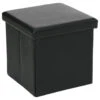 Atmosphera Poef/Hocker - Opbergbox - Zwart - Pvc/mdf - 38 X 38 Cm -Meubelpromotie 1000101879