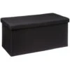 Atmosphera Poef/hocker - Opbergbox - Zwart - PU/MDF - 31 X 31 Cm
