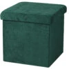 Merkloos Urban Living Poef/hocker/opbergbox - Velvet Donkergroen - Mdf - 38 X 38 Cm 2 Merkloos Urban Living Poef/hocker/opbergbox - Velvet Donkergroen - Mdf - 38 X 38 Cm -Meubelpromotie 1000101904