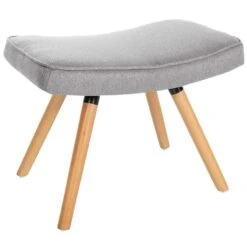 CLP Voetbank Garding Stof Zilverkleurig