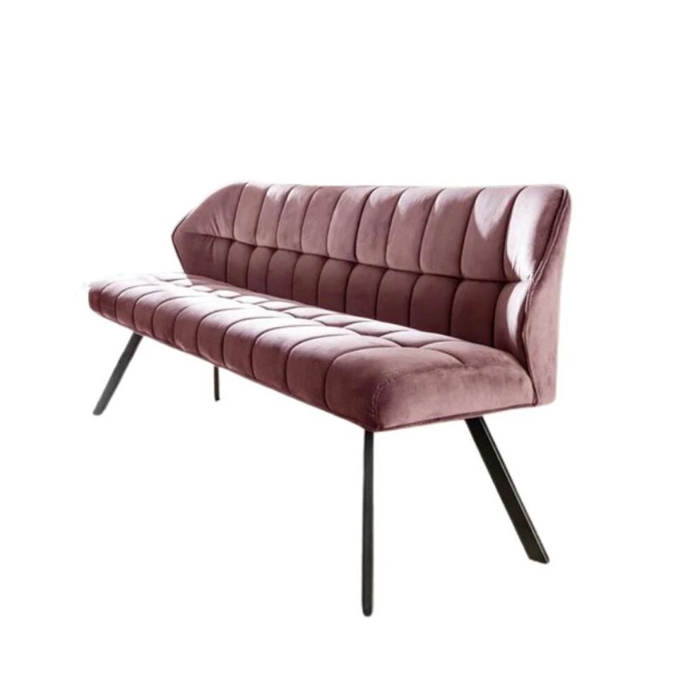 Kalfort Eetkamerbank Kelly Velvet Roze 190x59x84cm 3 Kalfort Eetkamerbank Kelly Velvet Roze 190x59x84cm
