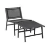 MARCEDDI -Tuinstoel Met Voetenbank - Zwart - Textileen 1 MARCEDDI -Tuinstoel Met Voetenbank - Zwart - Textileen -Meubelpromotie 1000117448
