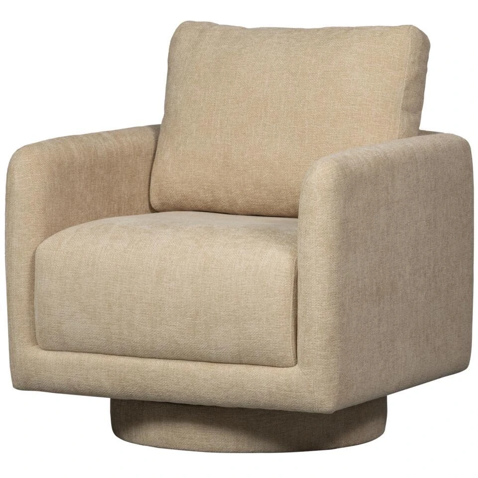 WOOOD Oscar Draaifauteuil - Chenille - Naturel - 64x78x79 3 WOOOD Oscar Draaifauteuil - Chenille - Naturel - 64x78x79