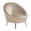LANGA - Fauteuil - Taupe - Fluweel