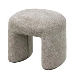 Poef Stof/Textiel Taupe - 47x42x42cm - Raven