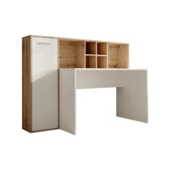 Meubella - Bureau Elze - Eiken - Wit - 158 Cm