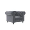 Felix - Fauteuil Chesterfield In Antraciet Fluweel 2 Felix - Fauteuil Chesterfield In Antraciet Fluweel -Meubelpromotie 1000127121