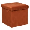 Atmosphera Storage Poef/hocker - Opvouwbaar - Terracotta - 38x38 Cm