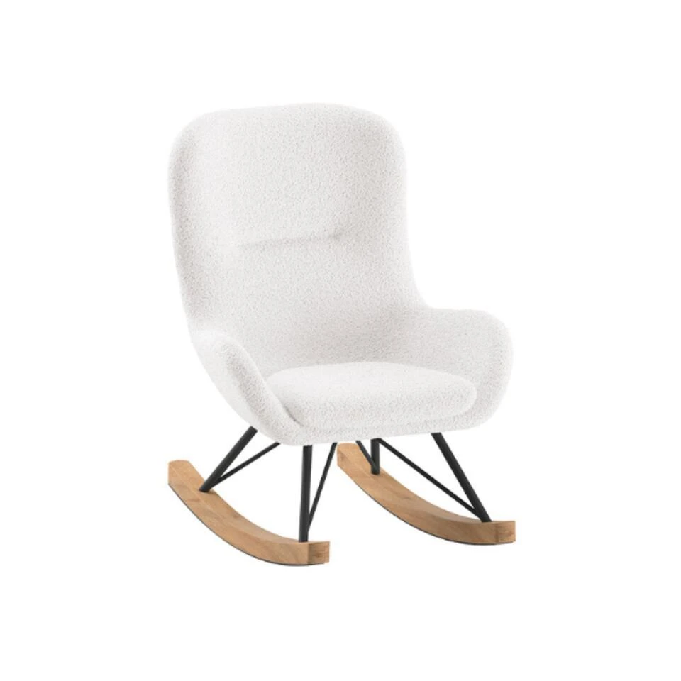 Kinderschommelstoel Rocky - 66x56x69 Cm - Bouclé/wit 3 Kinderschommelstoel Rocky - 66x56x69 Cm - Bouclé/wit