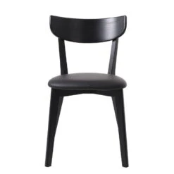 Eetkamerstoel Zwart Eikenhout - Zithoogte 48,5cm - Pero - Set Van 2