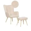 VEJLE II - Fauteuil Met Hocker - Beige - Bouclé 2 VEJLE II - Fauteuil Met Hocker - Beige - Bouclé -Meubelpromotie 1000138240