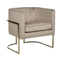 SIRKKA - Fauteuil - Taupe - Fluweel