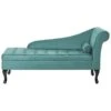 PESSAC - Chaise Longue - Groenblauw - Rechterzijde - Fluweel -Meubelpromotie 1000142911