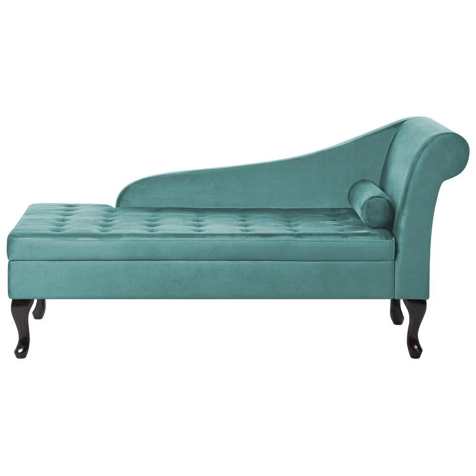 PESSAC - Chaise Longue - Groenblauw - Rechterzijde - Fluweel 3 PESSAC - Chaise Longue - Groenblauw - Rechterzijde - Fluweel