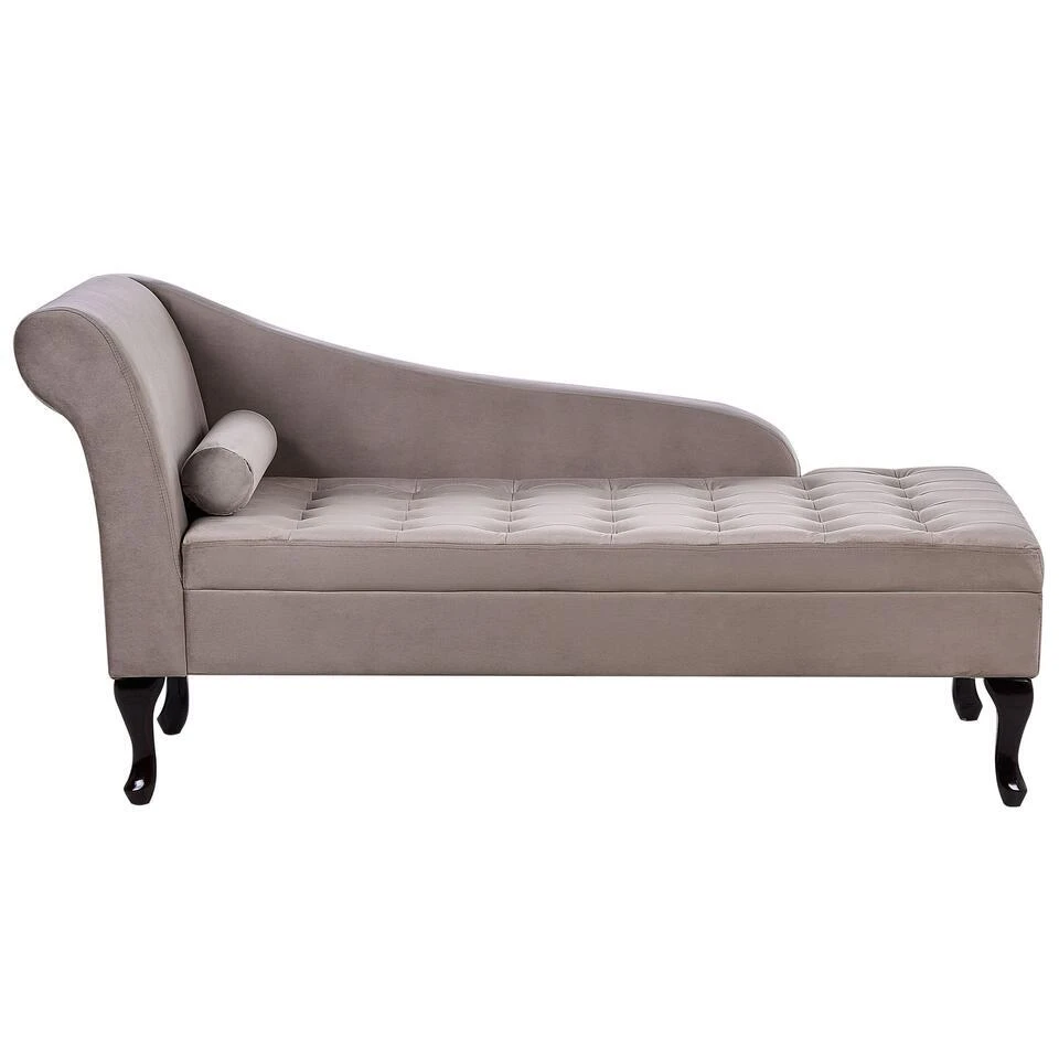 PESSAC - Chaise Longue - Taupe - Linkerzijde - Fluweel 3 PESSAC - Chaise Longue - Taupe - Linkerzijde - Fluweel