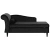LUIRO - Chaise Longue - Zwart - Linkerzijde - Fluweel -Meubelpromotie 1000142978