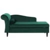 LUIRO - Chaise Longue - Groen - Linkerzijde - Fluweel -Meubelpromotie 1000143002