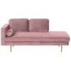 MIRAMAS - Chaise Longue - Roze - Linkerzijde - Fluweel -Meubelpromotie 1000143005