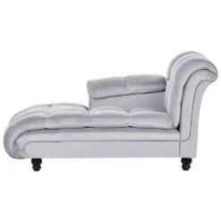 LORMONT - Chaise Longue - Grijs - Rechterzijde - Fluweel