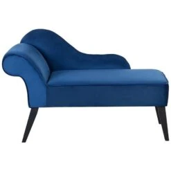 BIARRITZ - Chaise Longue - Blauw - Linkerzijde - Fluweel