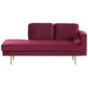 MIRAMAS - Chaise Longue - Rood - Rechterzijde - Fluweel 1 MIRAMAS - Chaise Longue - Rood - Rechterzijde - Fluweel -Meubelpromotie 1000143032