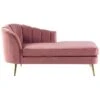 ALLIER - Chaise Longue - Roze - Linkerzijde - Fluweel -Meubelpromotie 1000143044