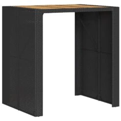Meubelpromotie 25 VidaXL - Tuinbartafel - Zwart - Poly Rattan - 105 X 80 X 110 Cm