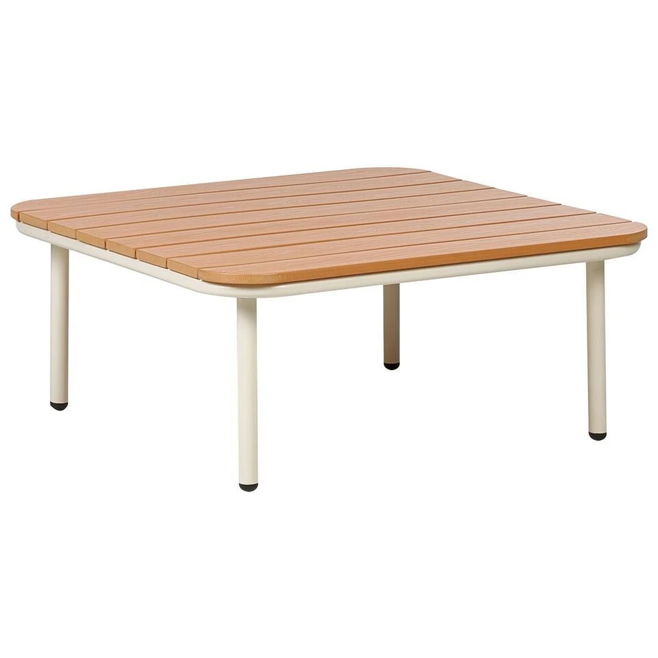 SENISE - Tuinsalontafel - Lichthout - 74 X 74 Cm - Kunsthout 3 SENISE - Tuinsalontafel - Lichthout - 74 X 74 Cm - Kunsthout