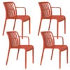 Housecraft Living Mante Tuinstoelen Terra/ Rood - Set Van 4