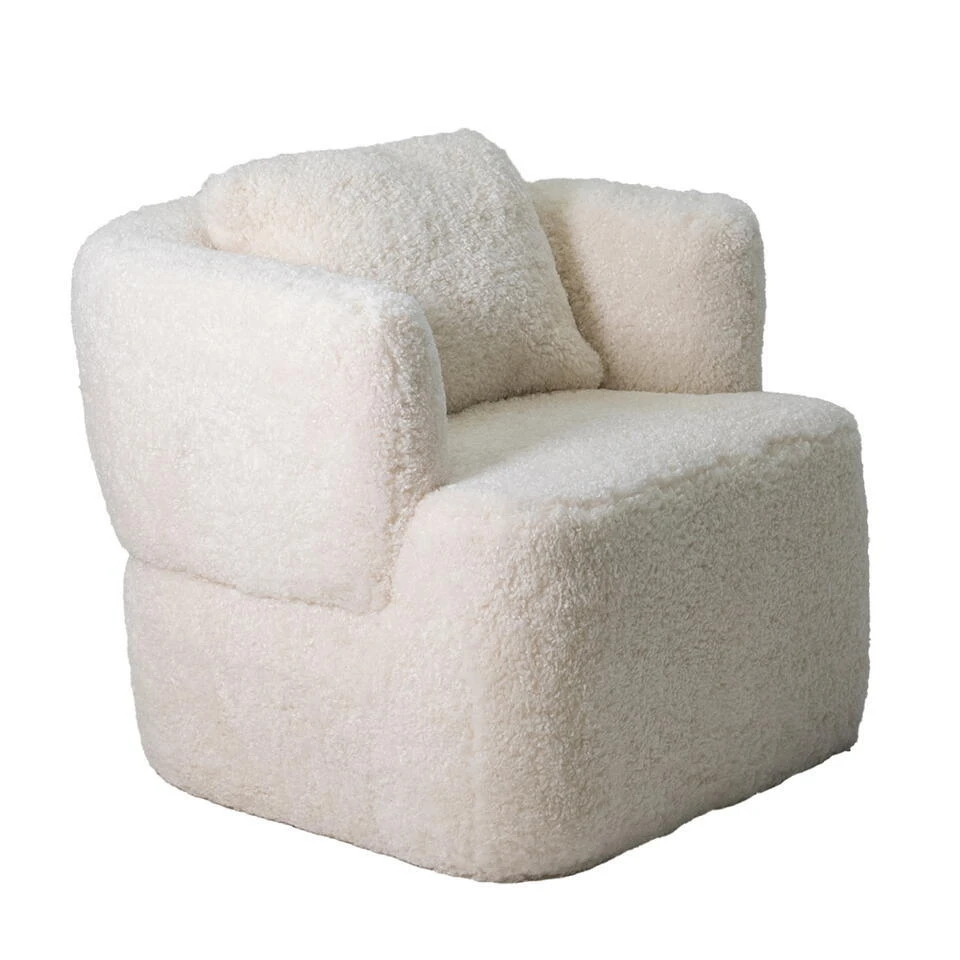 Draaifauteuil Beige Fluffy - Zithoogte 43cm - Ollie 3 Draaifauteuil Beige Fluffy - Zithoogte 43cm - Ollie