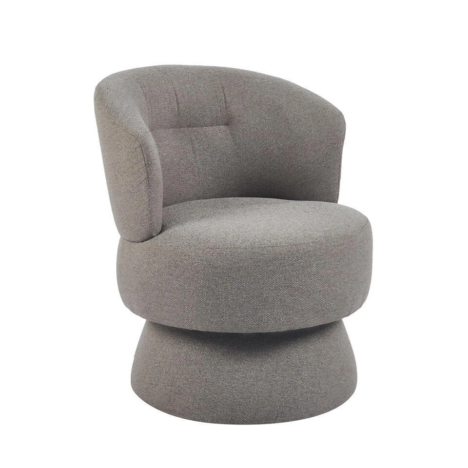 Draaifauteuil Taupe Stof - 65x64x79cm - Zithoogte 45cm - Moïse 3 Draaifauteuil Taupe Stof - 65x64x79cm - Zithoogte 45cm - Moïse