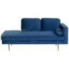 MIRAMAS - Chaise Longue - Blauw - Rechterzijde - Fluweel 2 MIRAMAS - Chaise Longue - Blauw - Rechterzijde - Fluweel -Meubelpromotie 1000154407