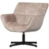 WOOOD Wibo Draaifauteuil - Chenille - Taupe - 94x71x83 -Meubelpromotie 1000154850