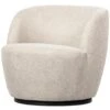 WOOOD Serra Draaifauteuil - Polyester - Off White - 75x70x69 -Meubelpromotie 1000155498