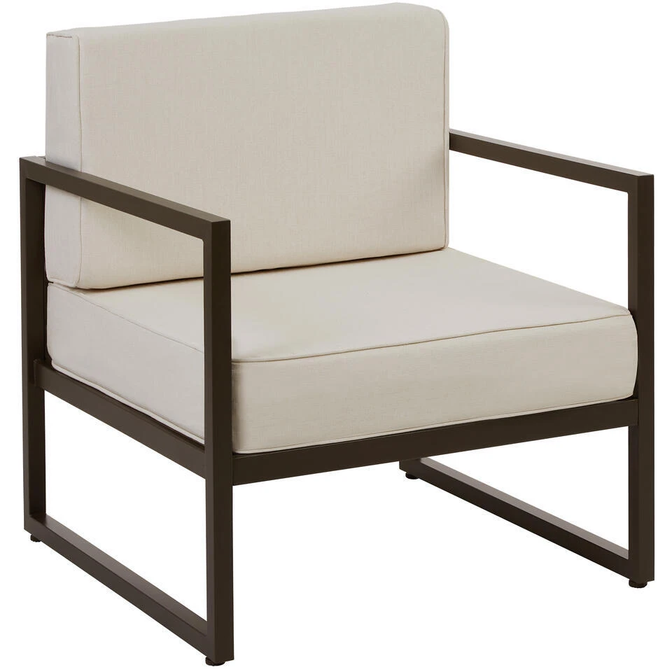 Tectake - Tuin-loungefauteuil Comosa, XXL-kussens, Bruin / Beige 3 Tectake - Tuin-loungefauteuil Comosa, XXL-kussens, Bruin / Beige