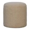 Bekleed Boucle Crème Ronde Poef -Meubelpromotie 1000156988